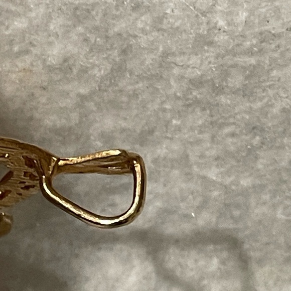 14K Solid Yellow Gold Rare Script G Black leather necklace gold closure🇮🇹NWOT - Picture 5 of 5